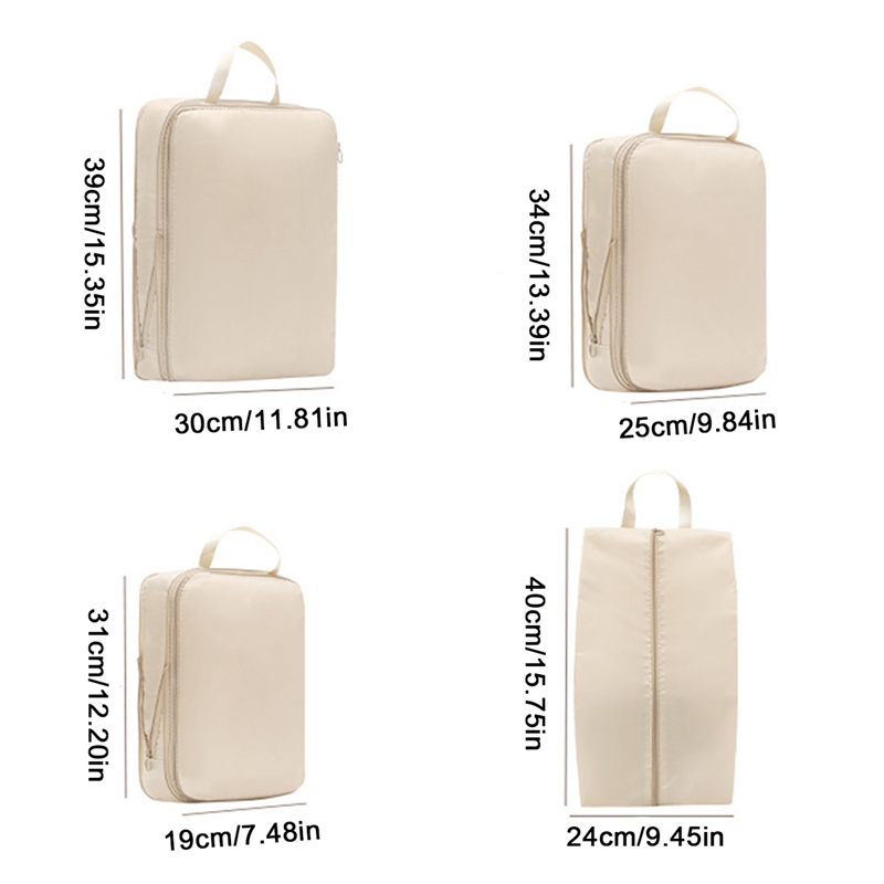 4Pcs Set Travel Compression Packing Cubes Bag Orga... – Grandado