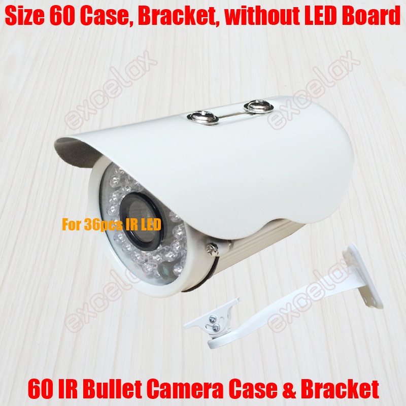 Waterdichte IR Bullet Camera Case & Beugel Maat 60mm Aluminium legering IP66 Outdoor Camera Behuizing Behuizing voor 36 stks IR LED Board