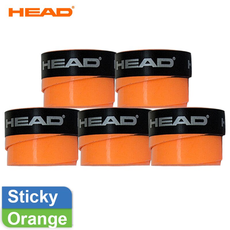 5 sztuk oryginalna głowica tenisowa uchwyt Griptape tenis Overgrip PU szef rakieta tenisowa opaska przeciw poceniu się absorpcja Grip paletka do badmintona Grip: sticky orange
