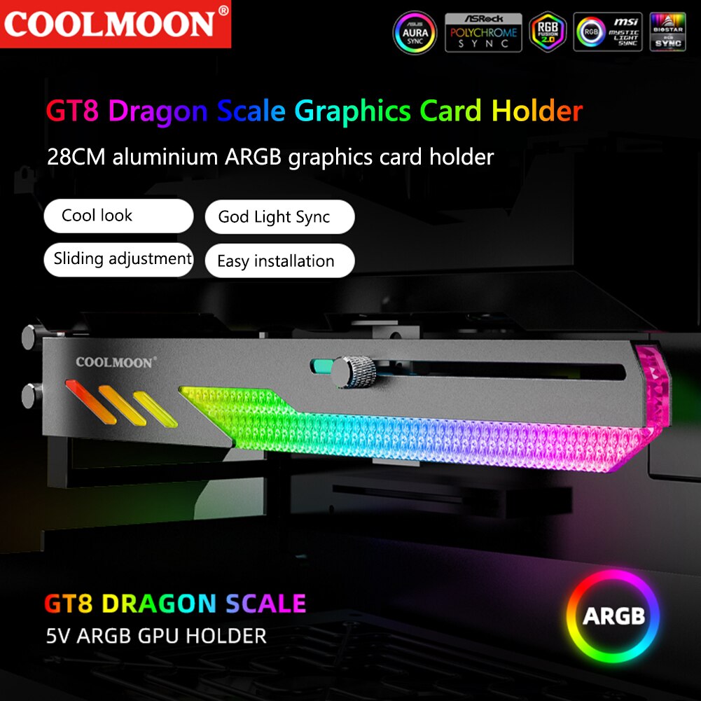 COOLMOON – Support Horizontal pour carte graphique GT8, pour ordinateur