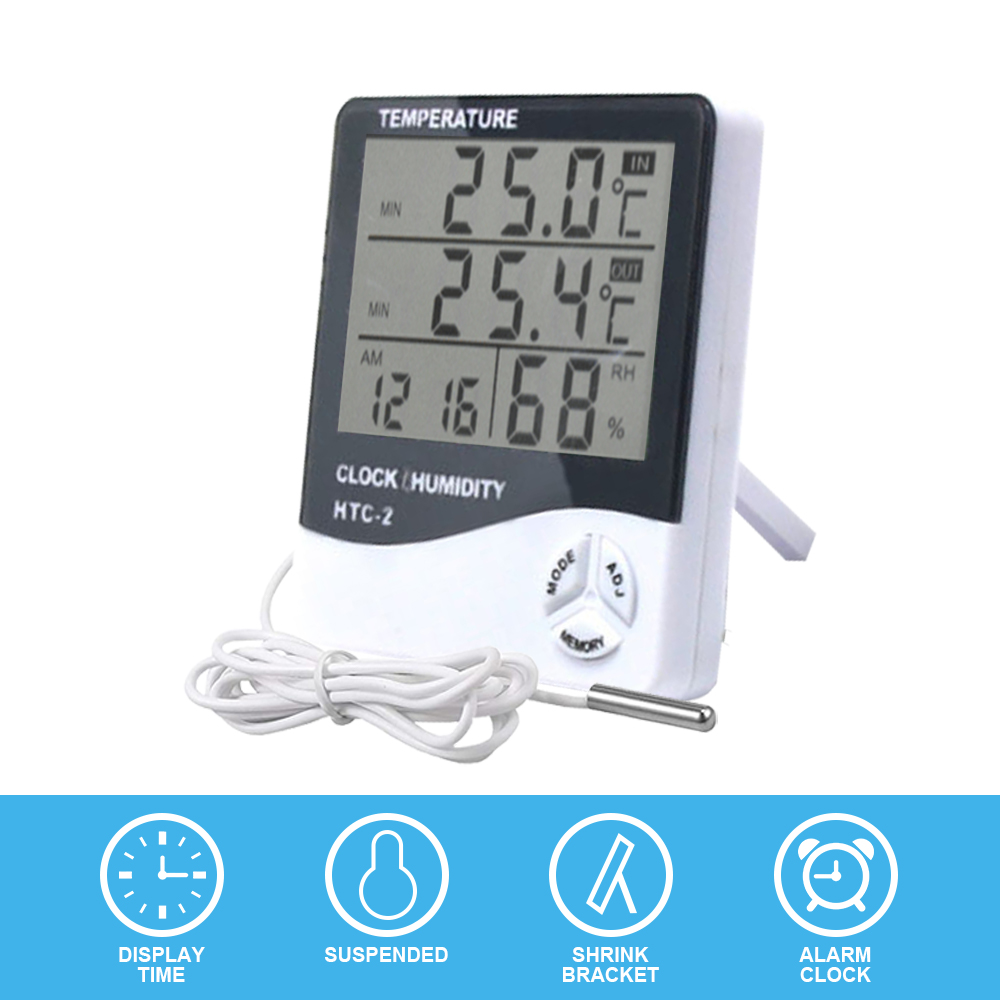 LCD Digital Thermometer Hygrometer Indoor Electronic Temperature Humidity Meter Multifunction Thermometer Sensor Weather Station: Type D