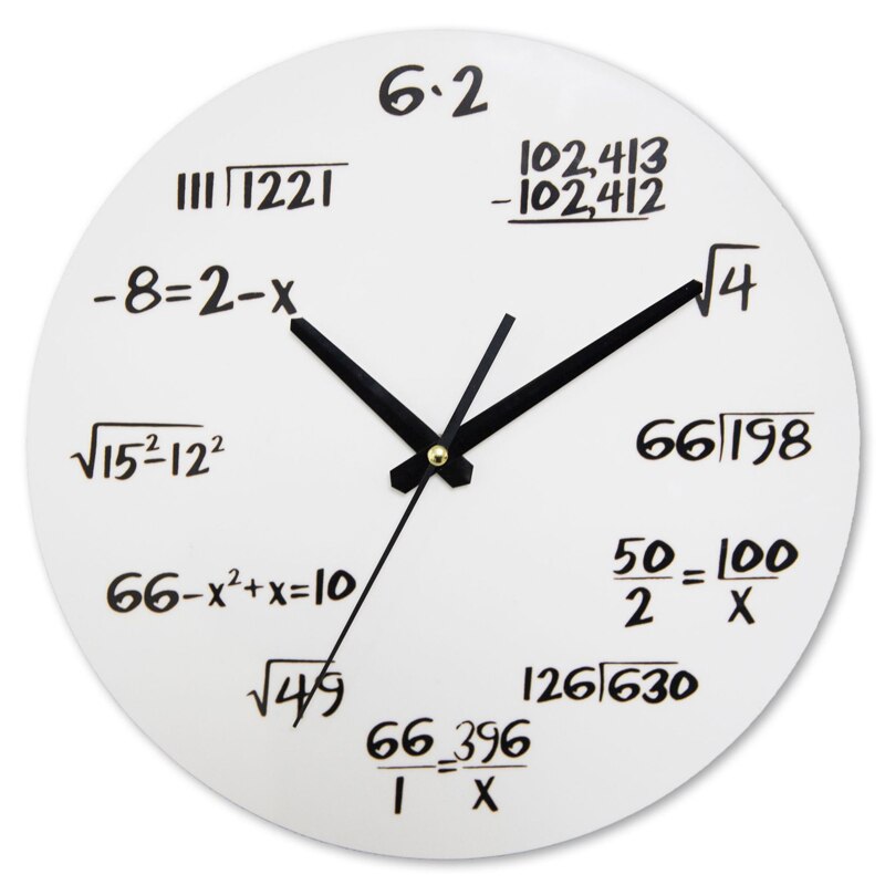 Clock Math Material Matte Black Metal Mathematics Math Algebra Blackbo... – Grandado