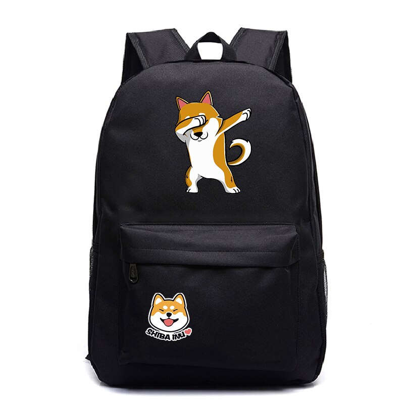 Mochila divertida de Shiba Inu para hombre y mujer, morral escolar con bonito para estudiantes, mochila para portátil de viaje