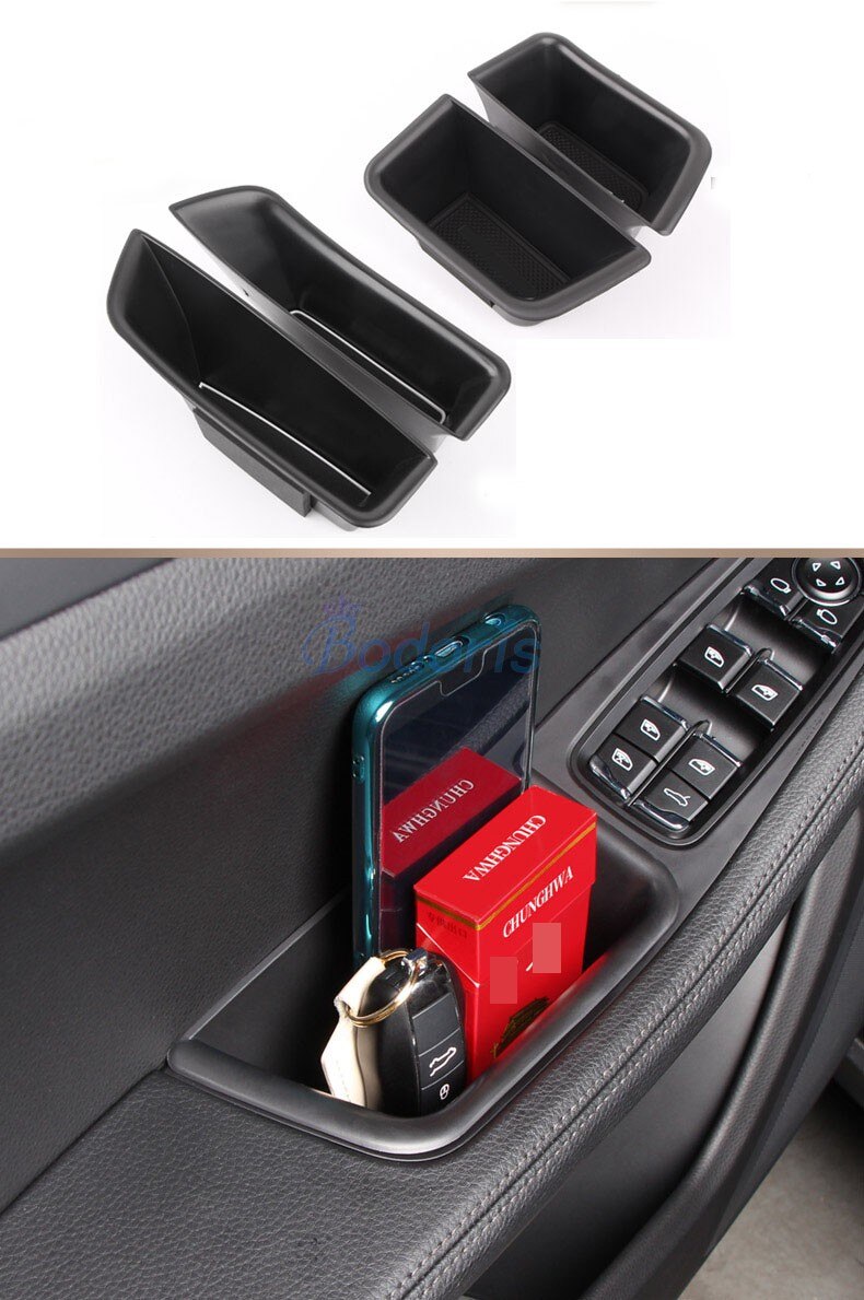 For Porsche Macan Door Holder Armrest Storage Box Container Tray Car Organizer Styling Accessories