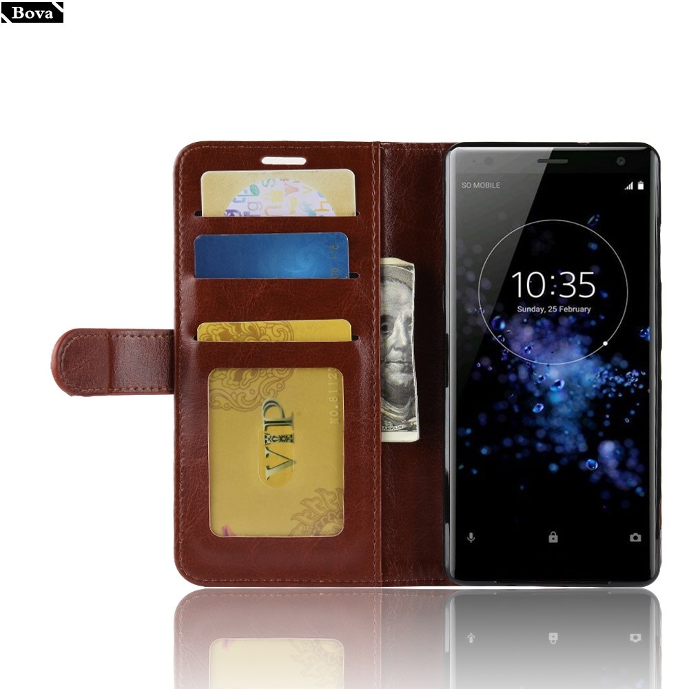 Pu Leather Case for Sony XZ3 card holder cover case for Sony Xperia XZ3 flip case protective holster coque fundas