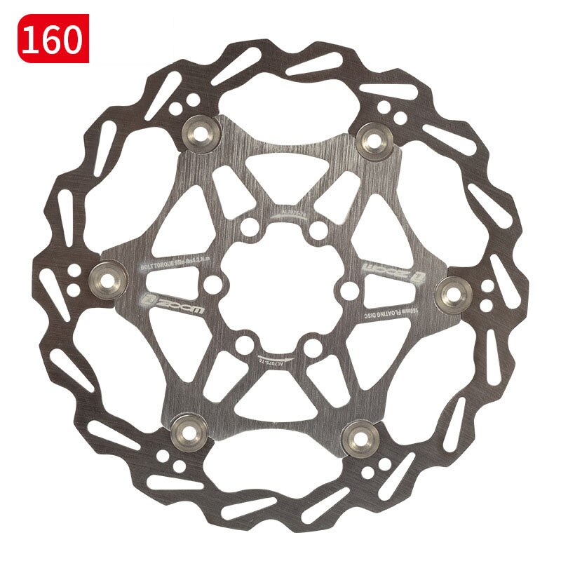 Zoom Bicycle Disc Brake MTB Brake Float Floating Disc Rotors 160mm 180mm 203mm Hydraulic Brake Pads Float Rotors Bicycle Parts: silver 160mm