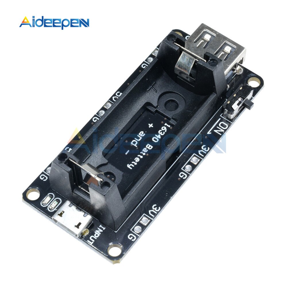 16340 Oplaadbare Lithium Batterij Oplader Shield Board ESP8266 ESP32 Power Bank Module Dual Output 3.3V 5V Voor Arduino