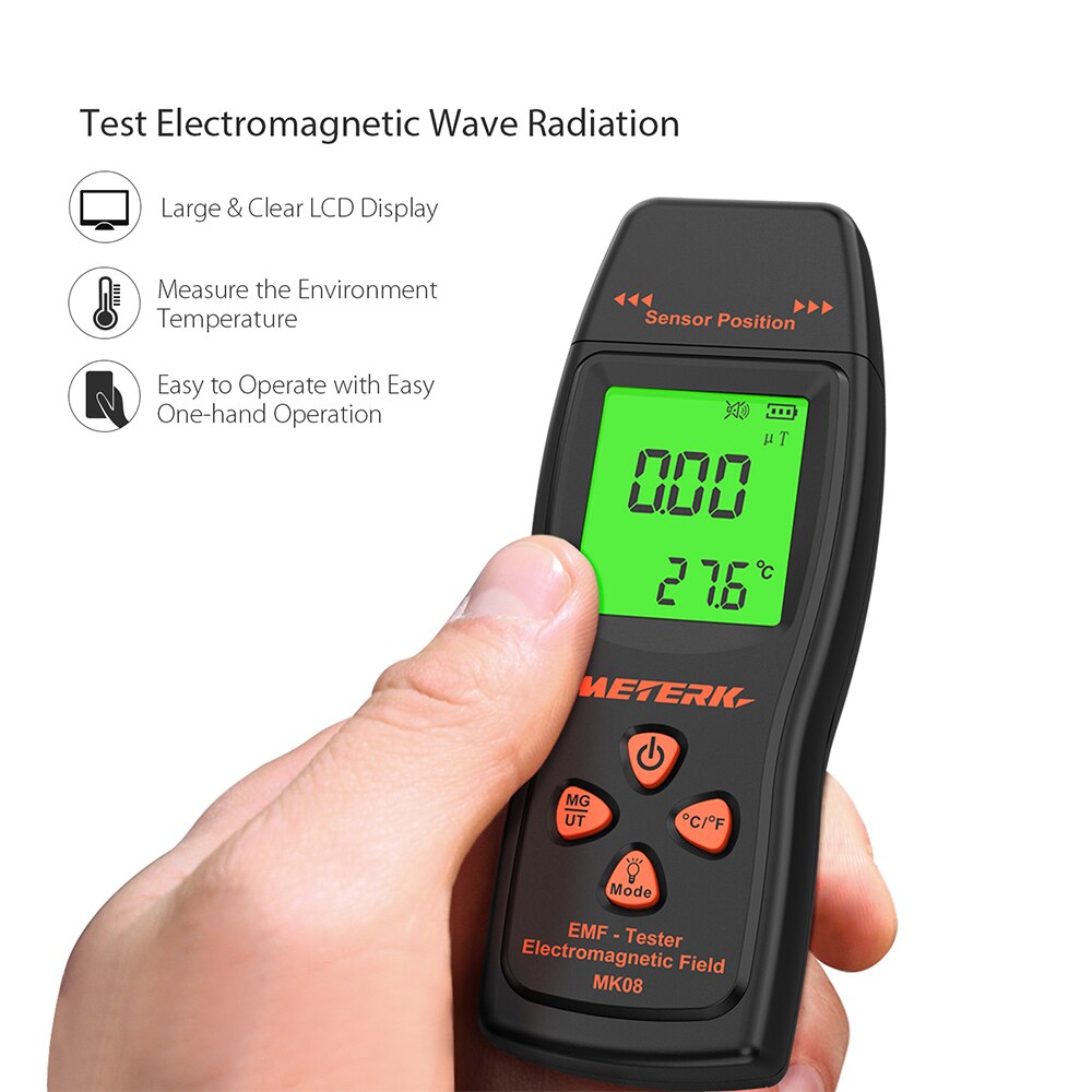 Meterk emf meter håndholdt mini digital lcd emf detektor elektromagnetisk felt stråling tester dosimeter tester tæller