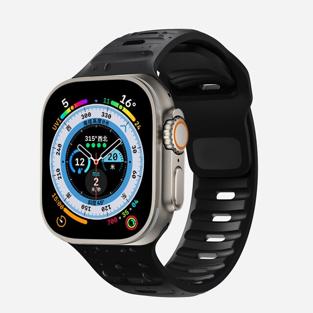 Silikonbänder für Apfel Uhr Band 49 mm 41 mm 45 mm 44 mm 40 mm 38 mm 42 mm Armbinde für iWatch Serie 9 8 7 6 5 4 Ultra 3 2 1 SE: 20 / WEISS