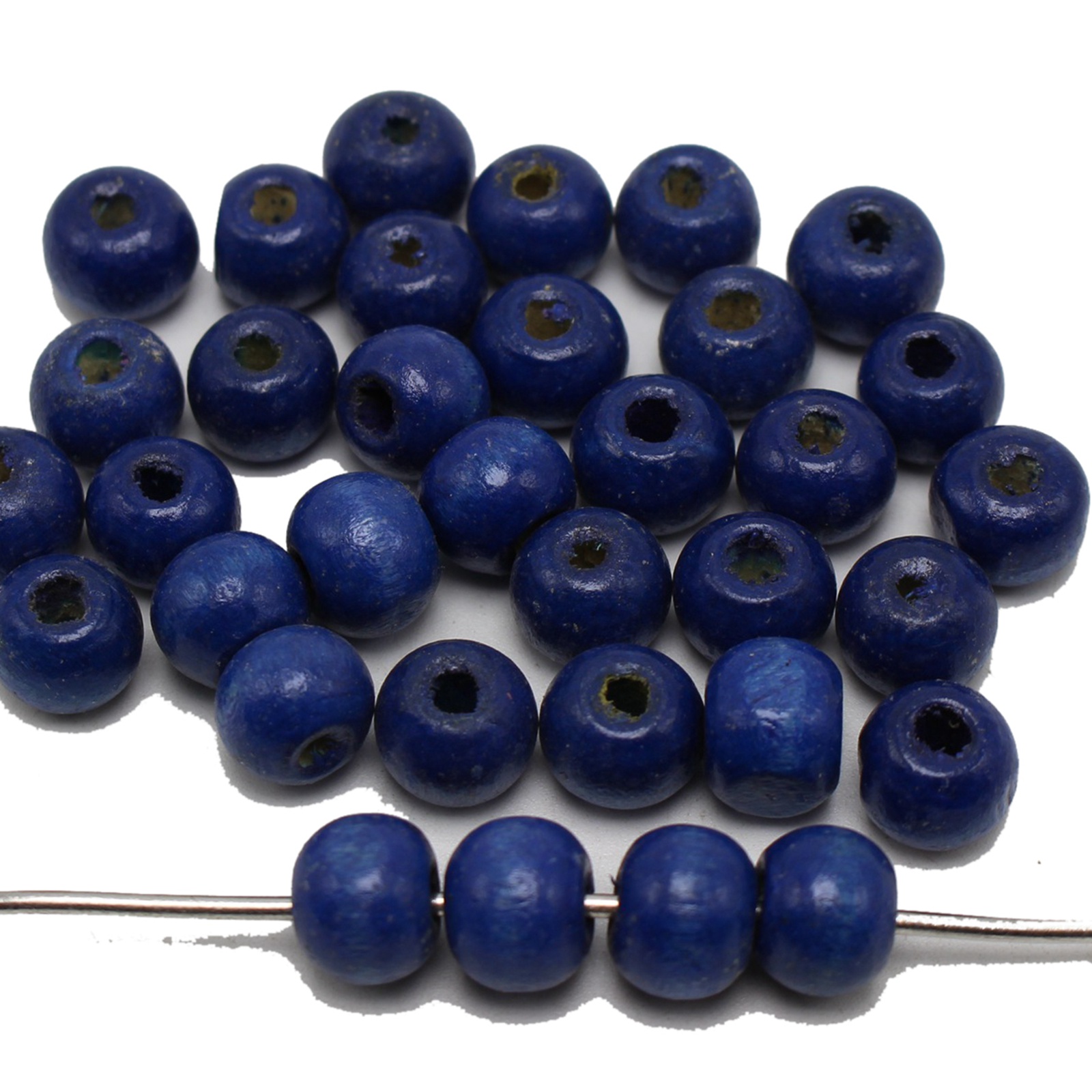 200 schwarz 10mm Runde Holzperlen ~ Holzperlen: Tiefe Blau