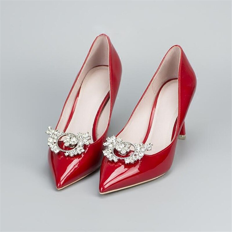 2 stuks schoenbedel met strass-steentjes, bloemgesp, afneembare schoenclips, bruids- en feestdecoratie