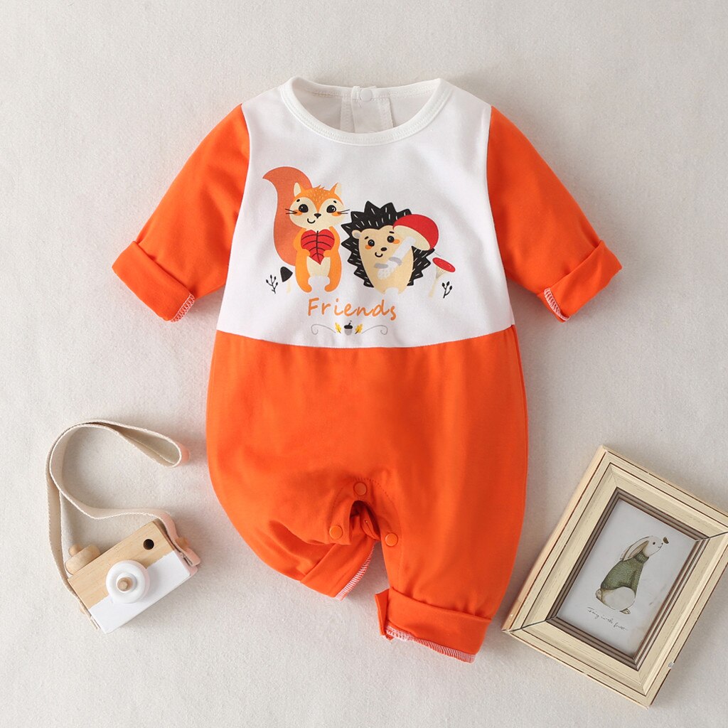 Baby Baby Jongens Meisjes Lange Mouwen Cartoon Dier Brief Romper Jumpsuit Kleding Leuke Romper Aankomst