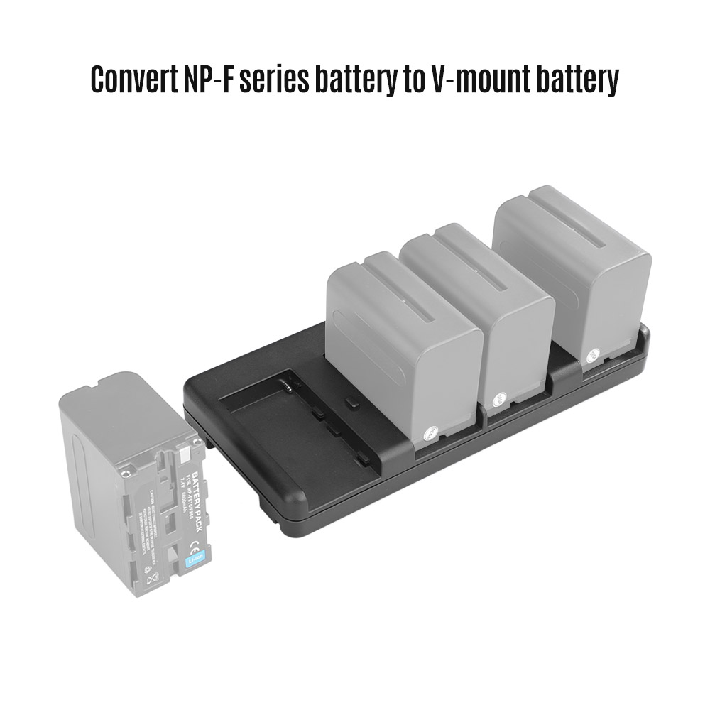 NiceFoto NP-04 NP-F Batterij V-Mount Batterij Converter Adapter Plaat 4-slot voor Sony NP-F970/F750 /F550 Batterij voor LED Video