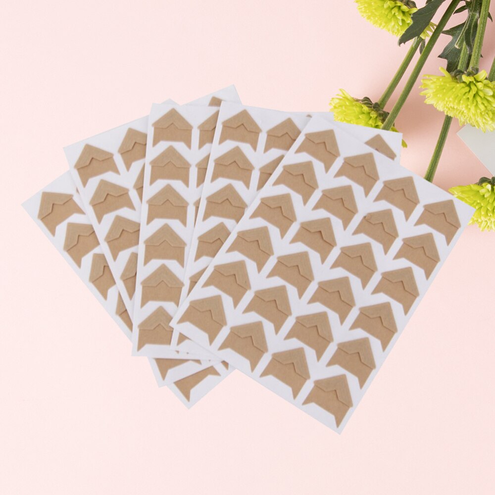 10 Sheets Photo Mounting Corners Self-adhesive Paper Photo Corner Stickers DIY Picture Accessories for Diary Album White