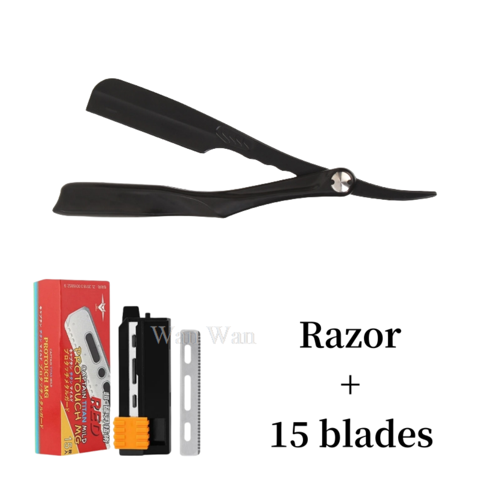 Zink-legierung Rasierer Halter ABS Griff Manuelle Klapp Rasierer Japanische Feder Klinge Bart Trimmer Barber Shop Bart Trimmen Werkzeuge: Blau