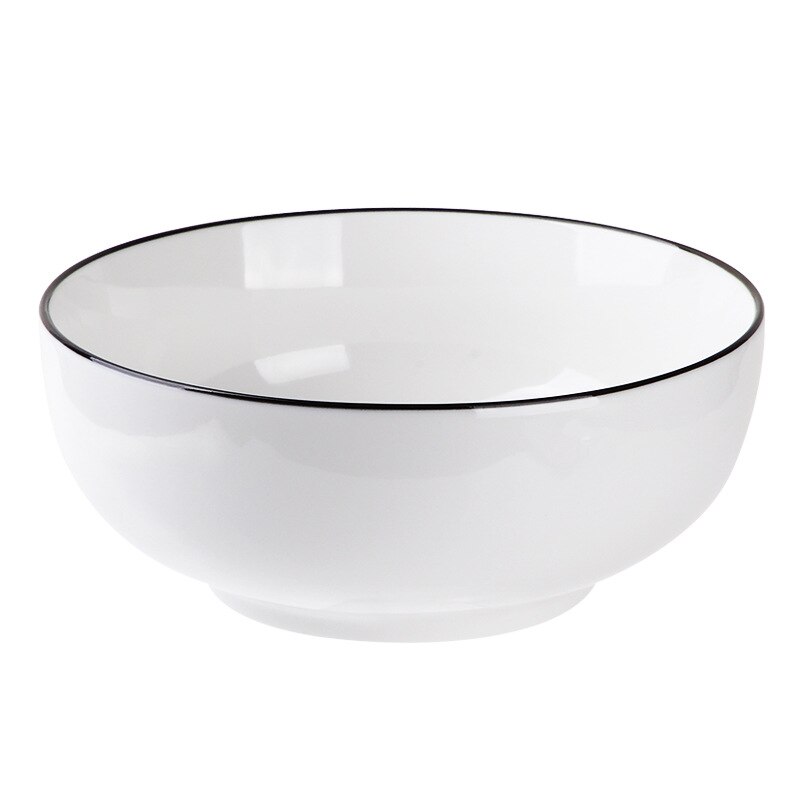 1pc vit mat tallrik uppsättning keramiska köks tallrik porslin set mat rätter ris sallad nudlar skål soppa kök kock verktyg: 7 tum tarm