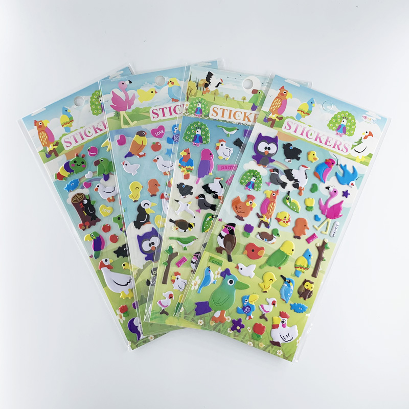 4 vellen/set stickers met zeedieren, cartoonvissen, schattige stickers met 3d bubbels, plakboek voor jongens- en meisjeskamerdecoratie: Donkergrijs