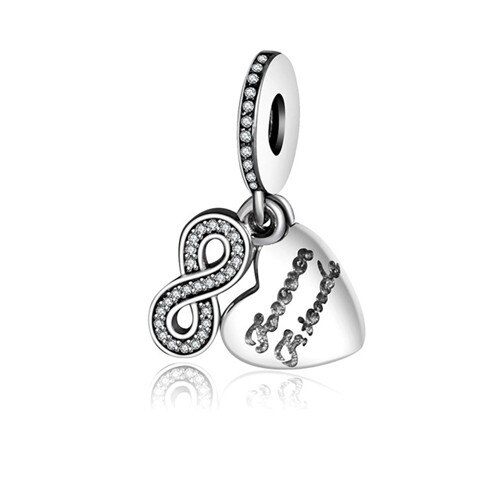 2019 100% Sterling Silver Classic Incastro Cuore-a forma di Cuore-a forma di Ciondolo In Argento con Cubic Zirconia FAI DA TE Del Pendente Dello Smalto: 2042