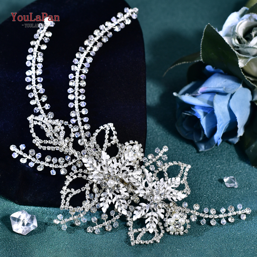YouLaPan, accesorios para el cabello de boda, Tiara de diamantes de imitación, tocado de novia, corona para desfile, pinza para el cabello para mujer, horquilla nupcial para HP254