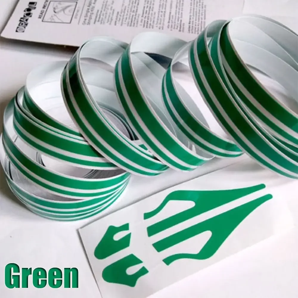 1 rol veelkleurige striping pin streep steamline dubbele lijn tape auto body sticker vinyl sticker auto decoratie styling tools: green