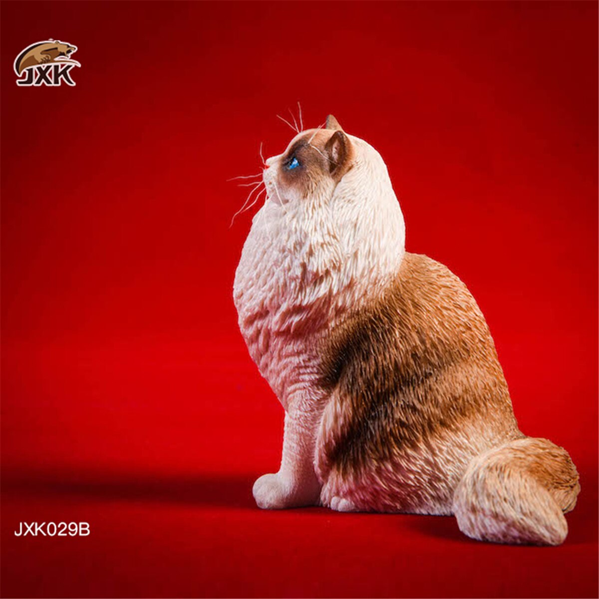 JXK 1:6 Scale Ragdoll Figure Cute Cat Pet Healing Figure Felidae Animal Collector Toy Resin Desktop Decoration