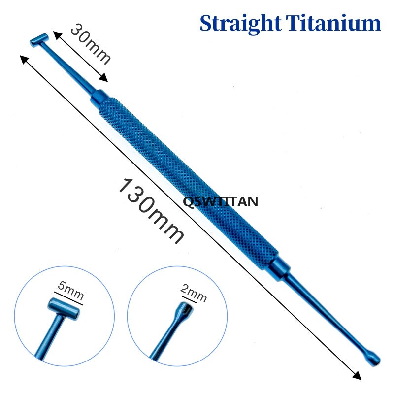 Double ended Titanium Scleral Depressor stainless steel surgical ophthalmic surgical instrument: Titanium Straight