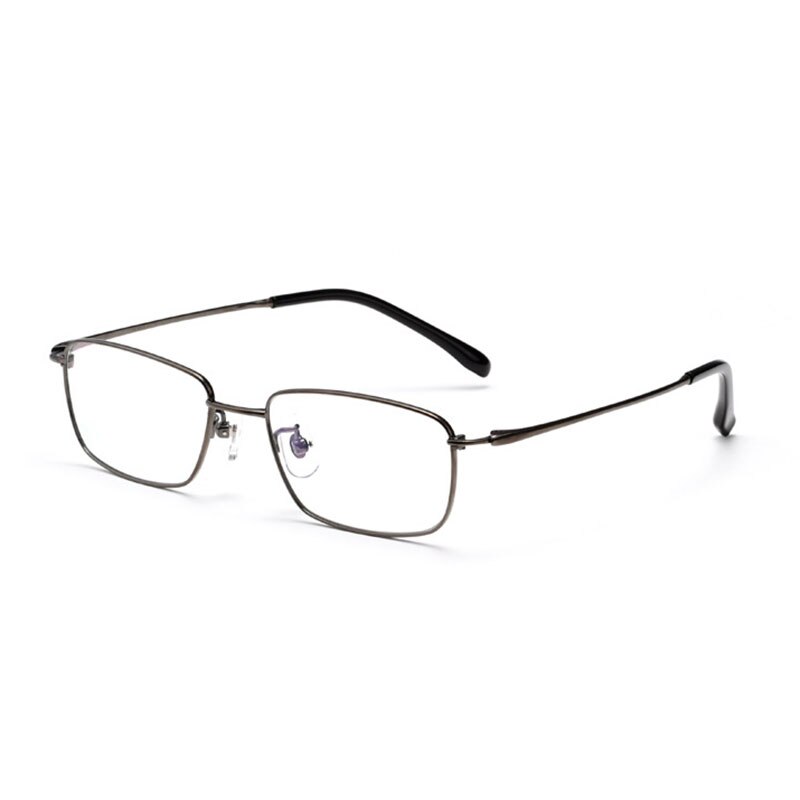 Pure Titanium Frame Glasses Full Rim Eye Glasses Nearsighted Eyeglasses and Reading Glasses Unisex Rectangle Spectacles: Gray