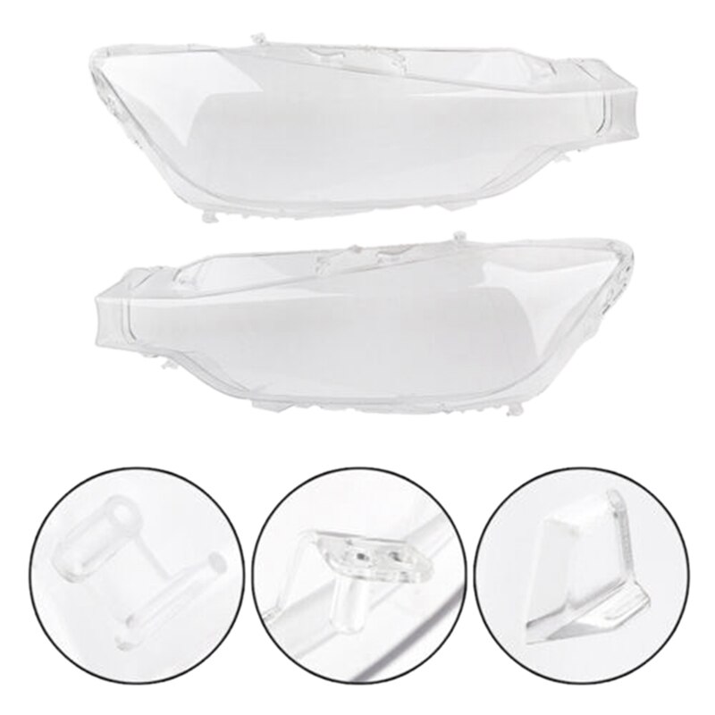 2x Car Headlight Glass Headlight Lens Shell Cover for BMW F30 F31 3 Series Left &amp; Right
