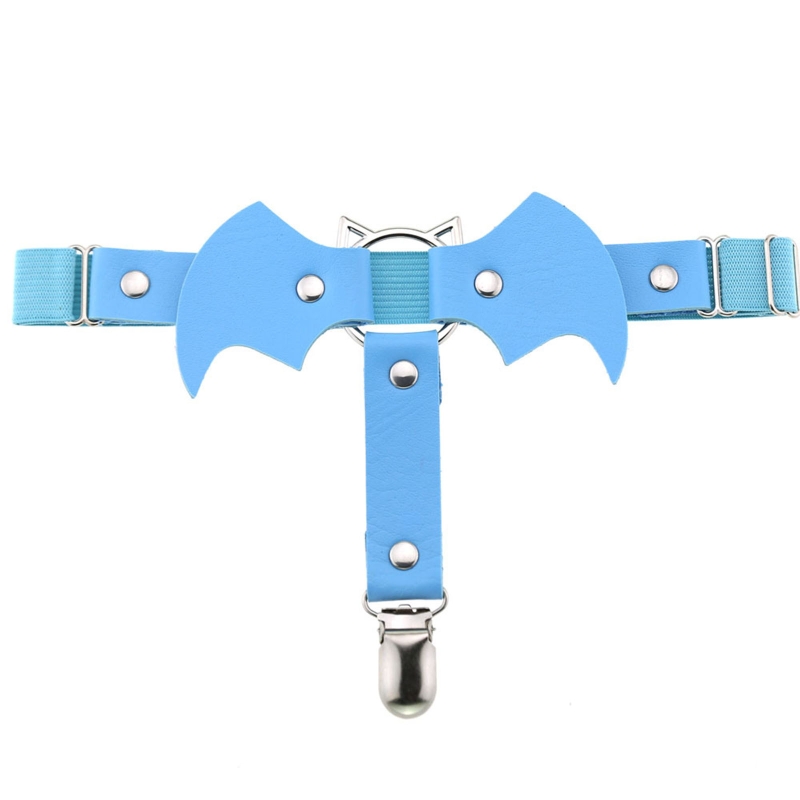 Leder Strumpfbänder für oberschenkel Hohe Socken Schläger-Förmigen Oberschenkel Ring Gothic Leder Strumpfband Strumpf Strumpf Gürtel: hell Blau