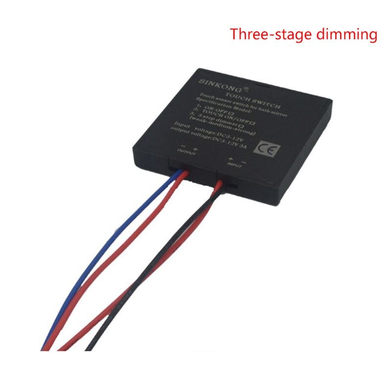 50LB 5-12V Badkamer Spiegel Touch Schakelaar Sensor Schakelaar Voor Led Licht Spiegel Koplamp Interieur Levert: Three-stage Dimming