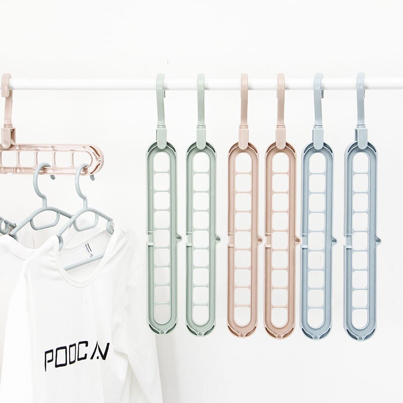 9-hole Clothes hanger organizer Space Saving Hanger multi-function folding magic hangers drying Racks Scarf clothes Storage