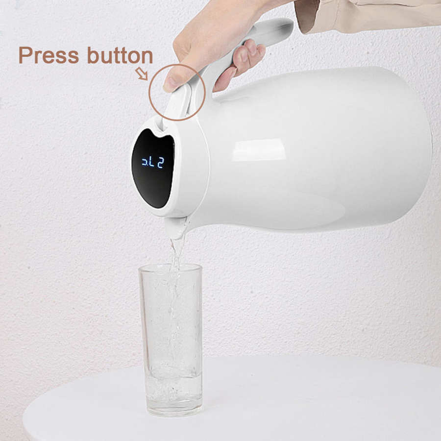 2l smarta termokokare lass liner vatten kaffe isolering flaska temperatur display dubbel vägg vakuum isolering vattenkokare