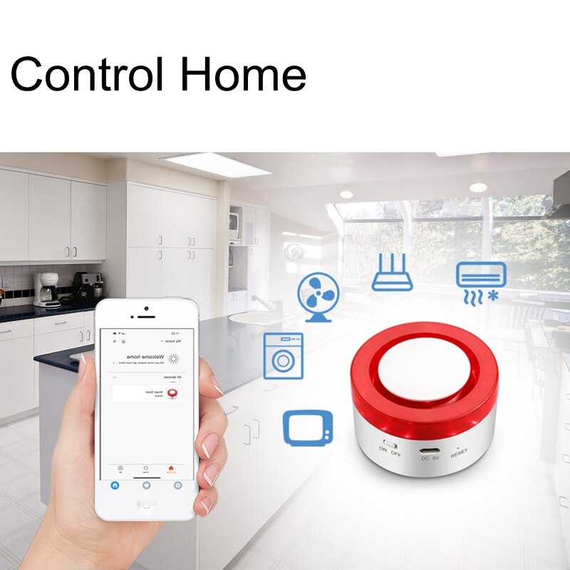 Smart WiFi Home Security Alarm System WiFi Siren Alarm Compatible with Alexa Google Home IFTTT Strobe Siren