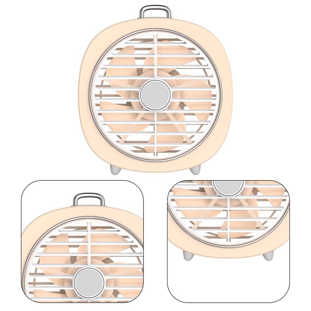 Draagbare Mini Nachtlampje Elektrische Ventilator Retro Desktop Usb Opladen Ventilator Handheld Airconditioner Ventilator Rotary Cover