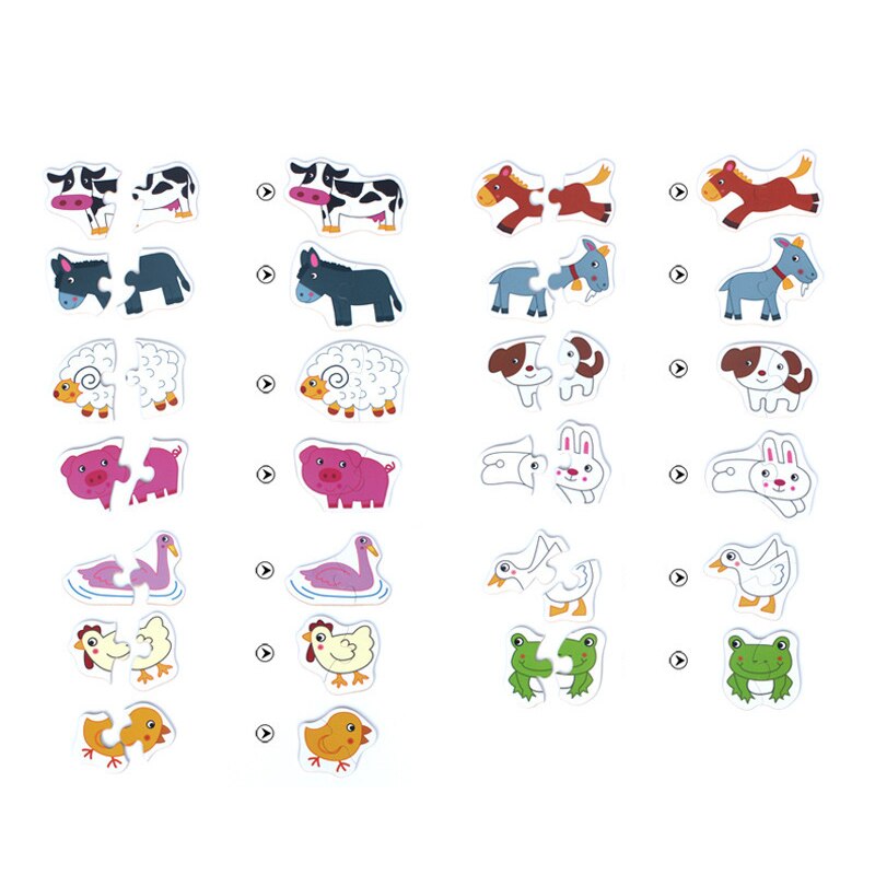 Baby Speelgoed Ijzeren Doos Houten Kaart Voertuig Fruit Dieren 3D Puzzel Spel Speelgoed Baby Vroege Educatief Training Cognitieve Puzzels