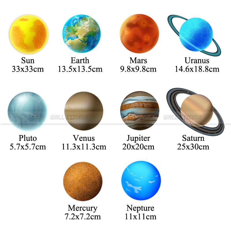 Space galaxy wallsticker planet univers stjerner solsystem astronomi vinyl mærkat kid uddannelse boligindretning