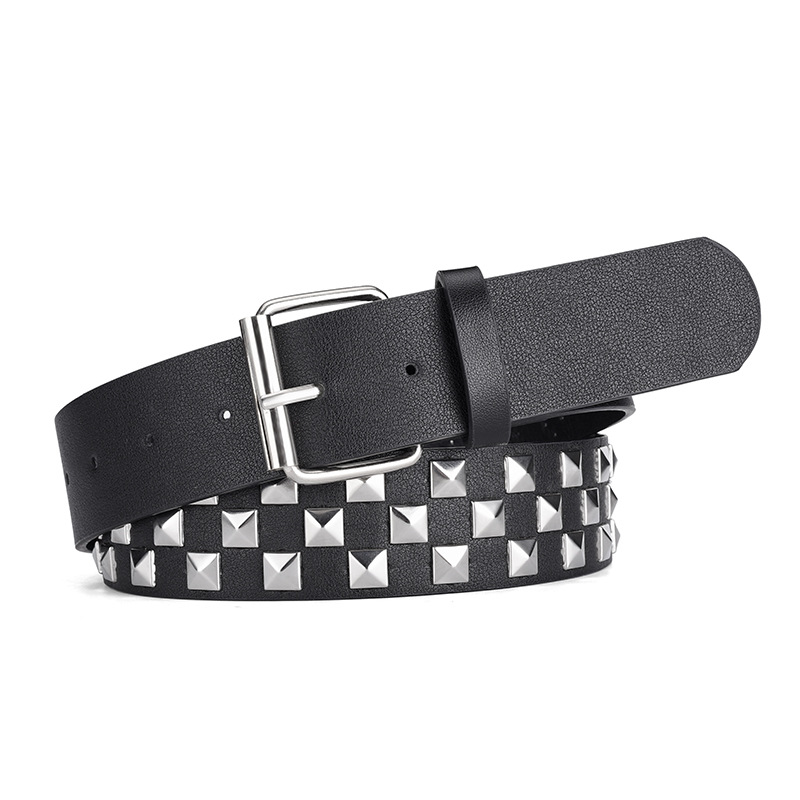 Vitt bälte med spänne, hiphop-punk, trendigt all-match-bälte för kvinnor, accessoarer för  y2k flickor, rosa pu-midjeband: Silver-