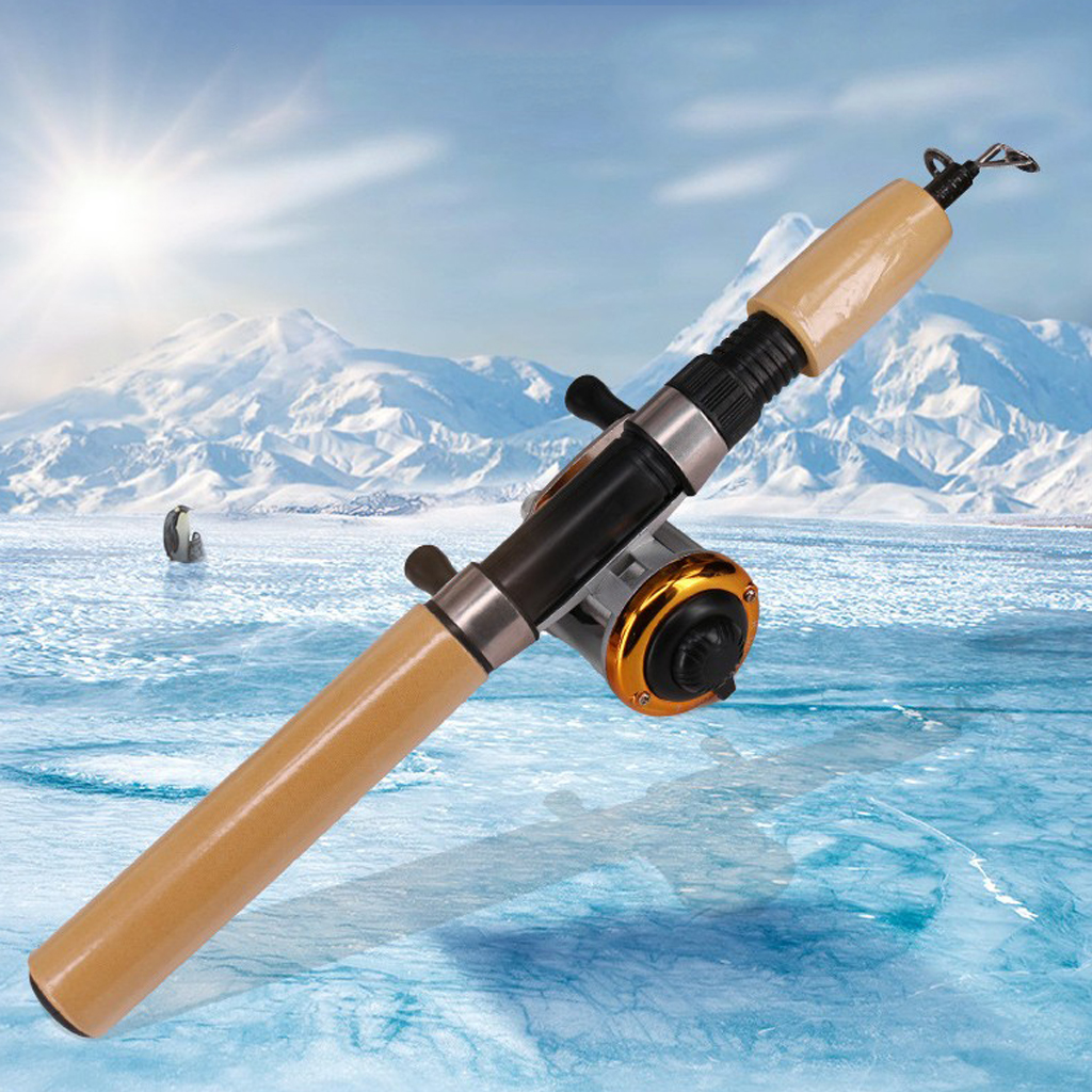 Portable Ice Fishing Rod Pole And Reel Line Combo Travel Carp Fishing Tackle