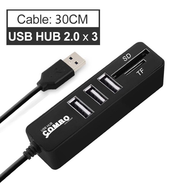 USB HUB 3.0 Multi USB Splitter 2.0 3.0 Micro USB 3 HUB 3/6 Poorten TF SD Kaartlezer hab voor PC Computer Accessoires: USB2.0 3 Ports 30CM