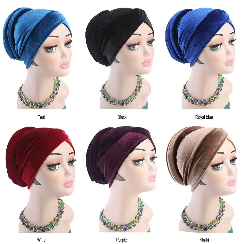 Pañuelo mujer musulmana de terciopelo de Color liso, hiyabs para mujer, turbante, gorro, cubierta de algodón, gorro interior de hiyab, prenda Islámica para la cabeza, sombrero debajo de la bufanda