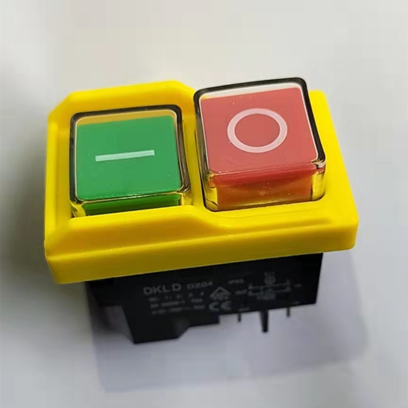 DKLD DZ04 – interrupteur à bouton-poussoir électromagnétique étanche à 4 broches, démarrage et arrêt pour rectifieuse, 250v ac 8(6)A