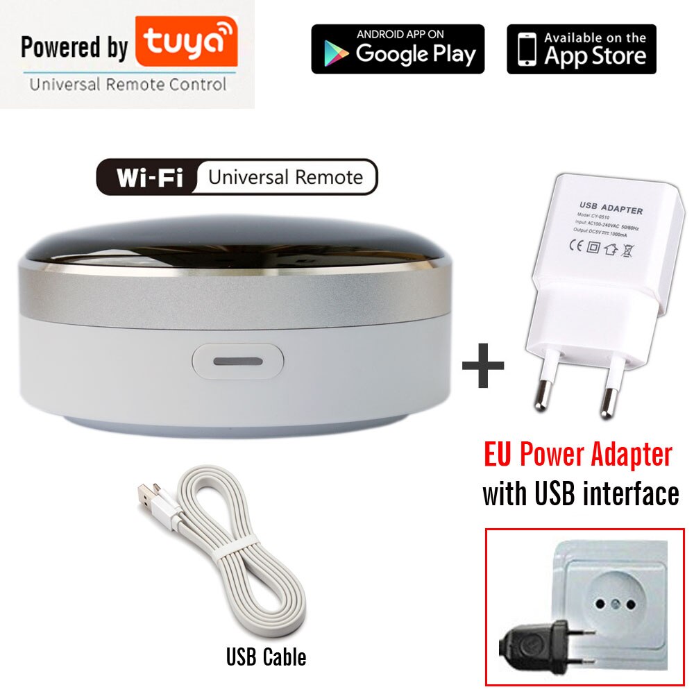 Tuya App Universele Ir Smart Afstandsbediening Wifi + Infrarood Home Control Hub 360 Graden Google Assistent Alexa Siri: Add EU Plug