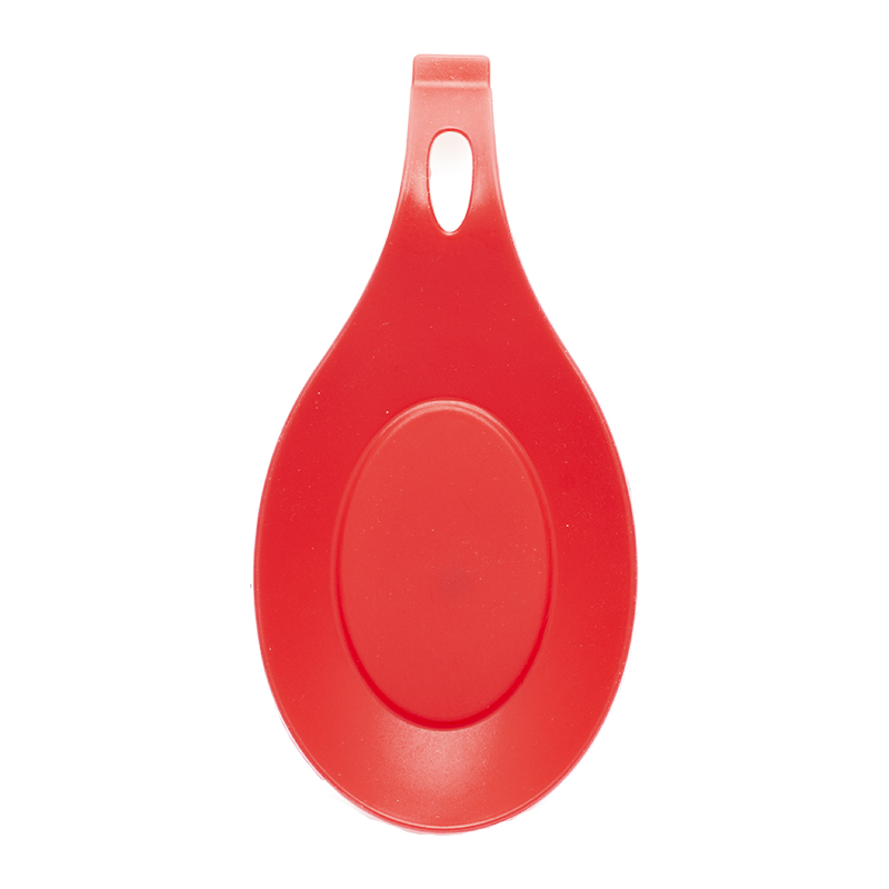 1Pcs Tafel Decoratie Siliconen Isolatie Hittebestendige Lepel Rest Keuken Tool Lepel Pad Eet Mat Keuken Gadget Holder: red