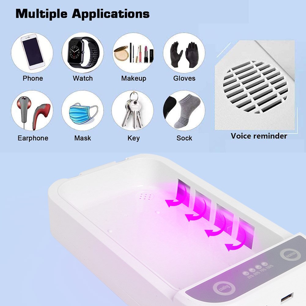 Z30 Multifunctionele Mobiele Telefoon Uv Desinfectie Doos Draagbare Usb Steriliseren Lade Nail Aromatische Sanitizer Desinfectie Kabinet