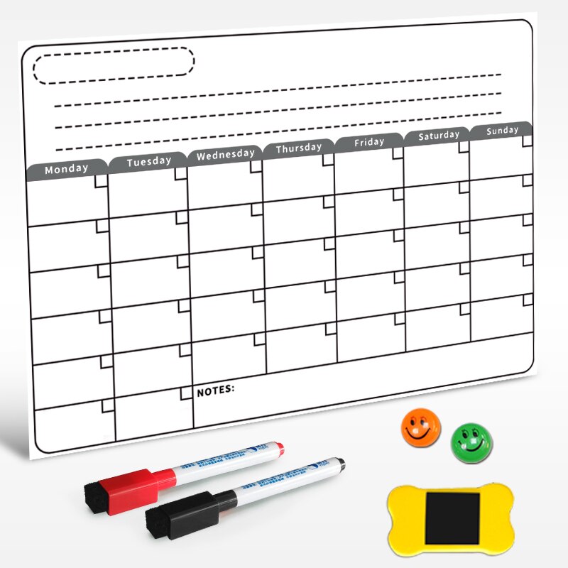 Magnetic Board A3 Monthly Calendar,Dry Erase Magnetic whiteboard white board Drawing For Kitchen Fridge Refrigerator Planer