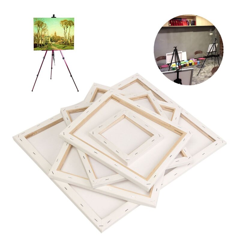 Cadre de panneau en bois carré, couleur blanche pour toile d&#39;artiste, peinture à l&#39;huile ou acrylique apprêtée
