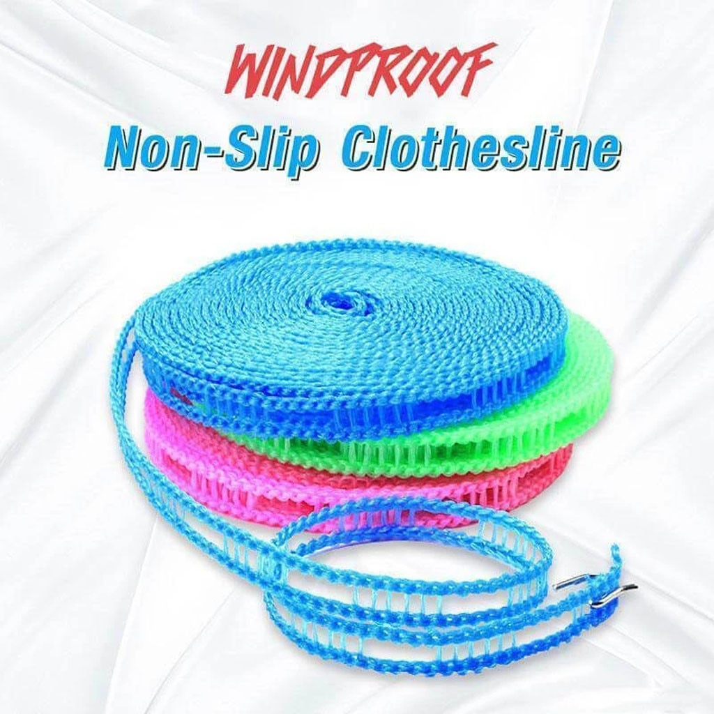 Draagbare Anti-Slip Winddicht Waslijn Nylon Opknoping Touw Winddicht Drogen Touw Kleerhangers Plastic Antislip 5M #7.16