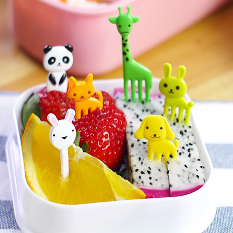 10 stk/set Dier Fruit Vork Groenten Creatieve Tandenstokers Fruit Vork DIY Ontbijt Gadgets Mode Vork Keuken Accessoires