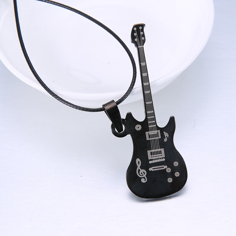 Edelstahl Gitarre Anhänger Halskette Für Männer Punk Frauen Seil Kette 13 Stile Junge Weibliche Partei Schmuck Halsband