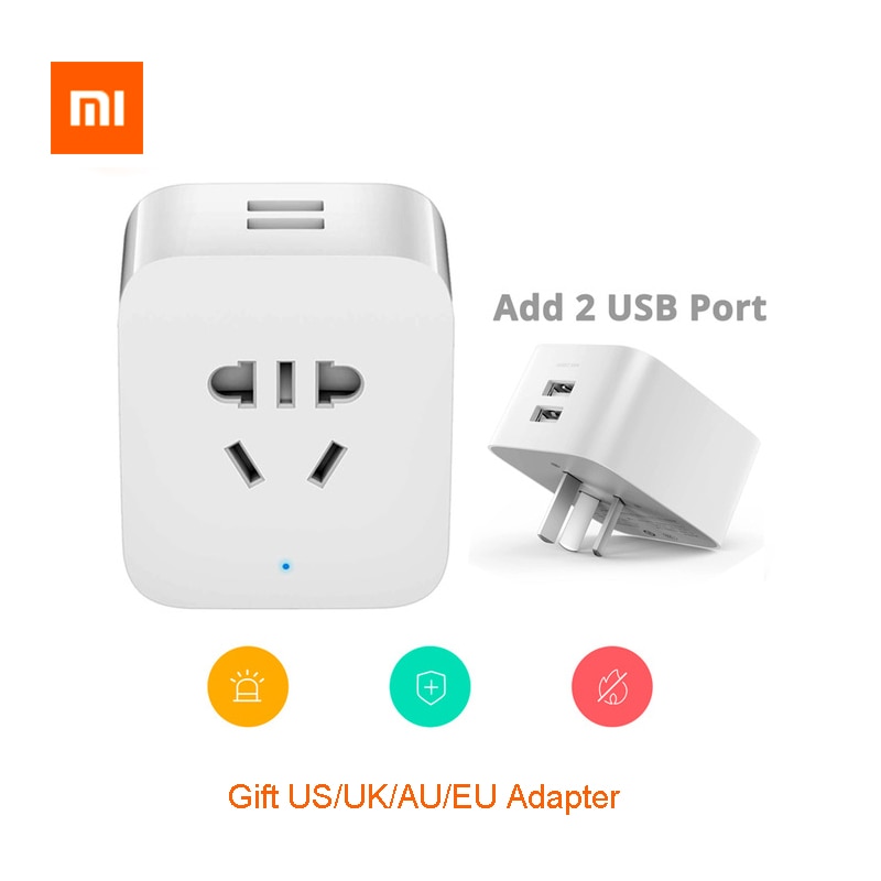 Xiaomi Original Mijia Smart Plug Socket Enhanced Dual USB Fast Charger ZigBee/Basic Socket USB Wireless WiFi Mi Home APP Control
